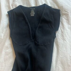 Free people intimately black bodysuit ribbed